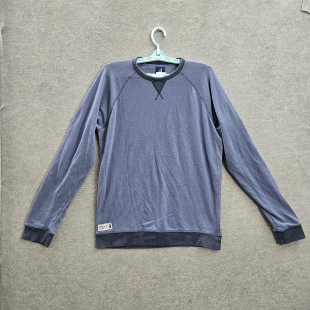 Johnnie-O Men Sweatshirt‎ MEDIUM Laguna Blue Logo On Sleeve Embroidery Long